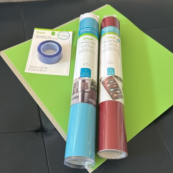 Cricut Premium Vinyl Permanent Glossy Light Blue & Wine Colors - Picture 4 of 5